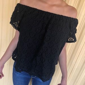 Off the shoulder black top